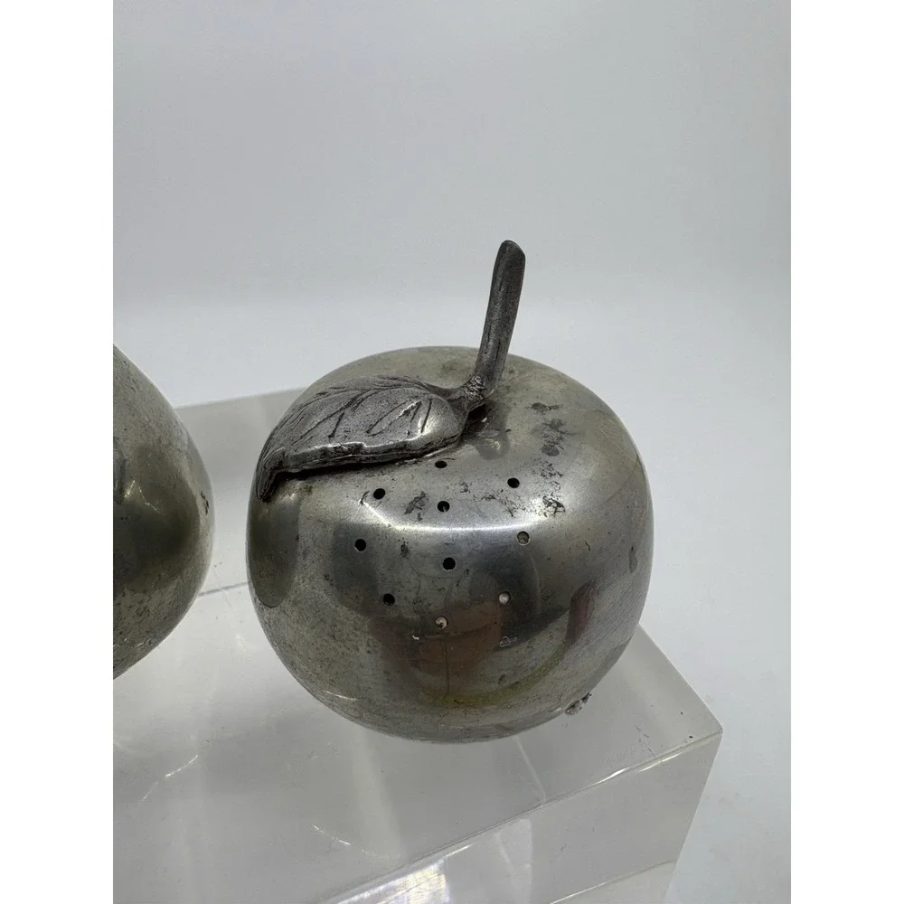 Vintage Web Pewter Salt & Pepper Shakers Apple and Pear